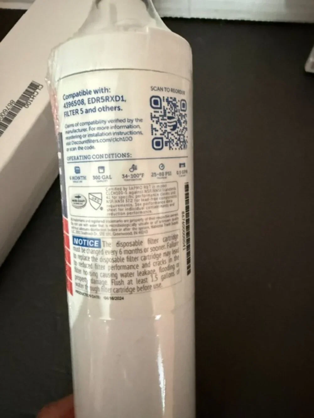 (2) Clear Choice Water Filters CLCH100 Compatible w/4396508 and EDR5RXD1